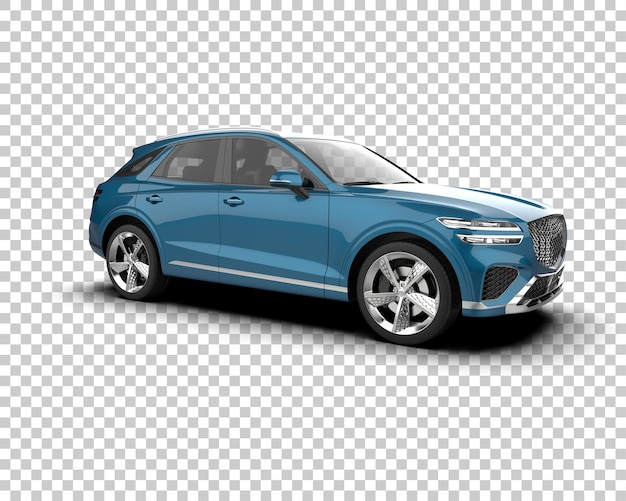 Un SUV moderno aislado en el fondo de una ilustración de renderización 3D