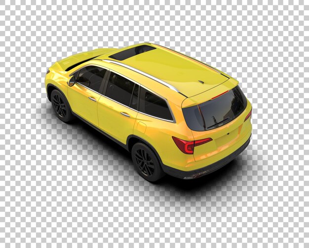 Un SUV moderno aislado en el fondo de una ilustración de renderización 3D