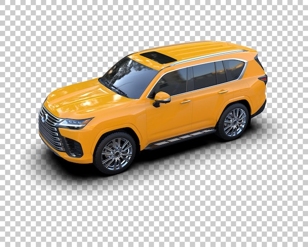 Un SUV moderno aislado en el fondo de una ilustración de renderización 3D