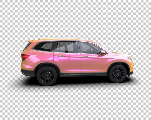 Un SUV moderno aislado en el fondo de una ilustración de renderización 3D