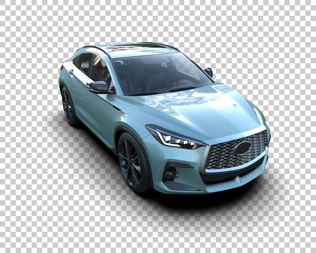 Un SUV moderno aislado en el fondo de una ilustración de renderización 3D
