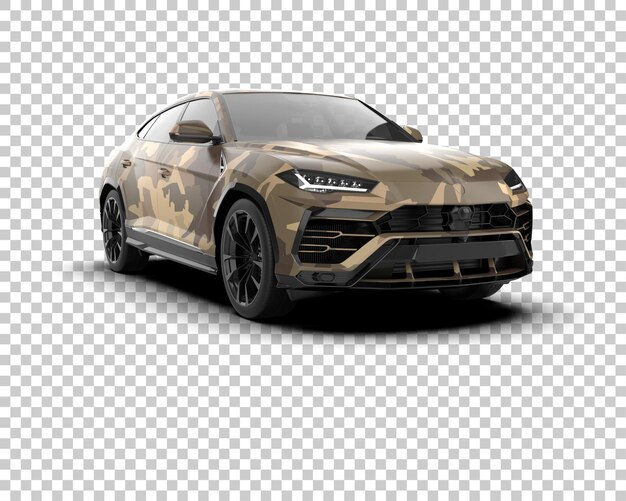 Un SUV moderno aislado en el fondo de una ilustración de renderización 3D