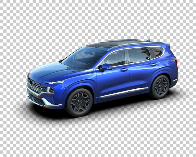 Un SUV moderno aislado en el fondo de una ilustración de renderización 3D