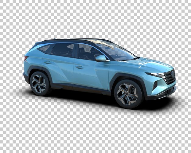 Un SUV moderno aislado en el fondo de una ilustración de renderización 3D