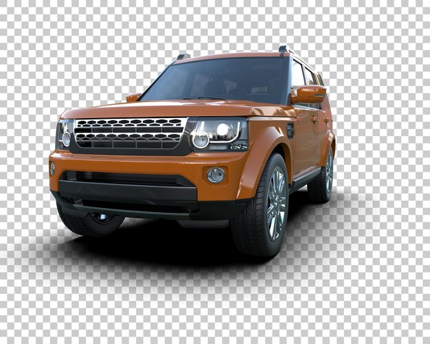 Un SUV moderno aislado en el fondo de una ilustración de renderización 3D