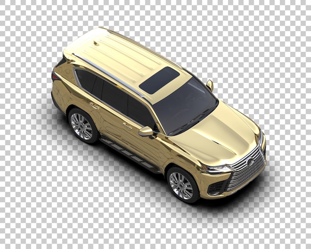 Un SUV moderno aislado en el fondo de una ilustración de renderización 3D