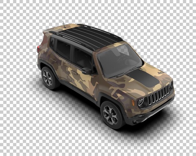 Un SUV moderno aislado en el fondo de una ilustración de renderización 3D
