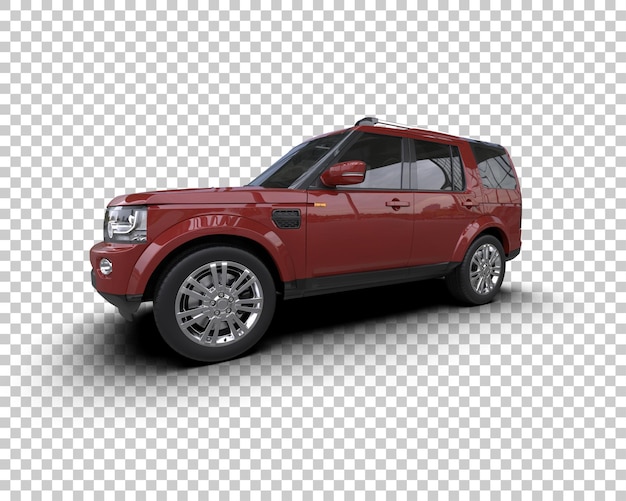 Un SUV moderno aislado en el fondo de una ilustración de renderización 3D