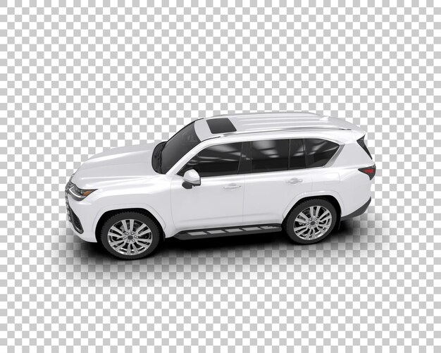 Un SUV moderno aislado en el fondo de una ilustración de renderización 3D