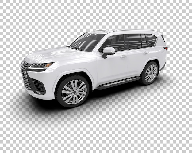 Un SUV moderno aislado en el fondo de una ilustración de renderización 3D
