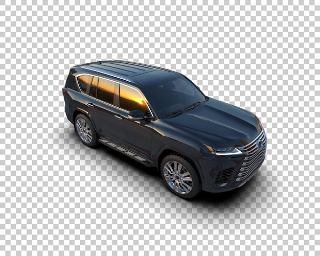 Un SUV moderno aislado en el fondo de una ilustración de renderización 3D