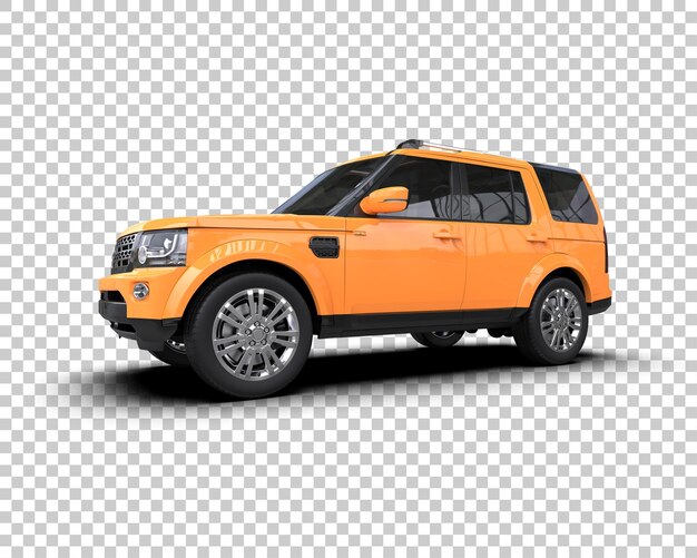 Un SUV moderno aislado en el fondo de una ilustración de renderización 3D