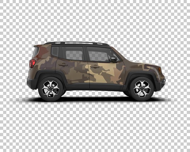 Un SUV moderno aislado en el fondo de una ilustración de renderización 3D