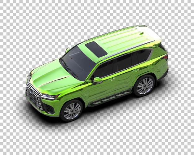 Un SUV moderno aislado en el fondo de una ilustración de renderización 3D