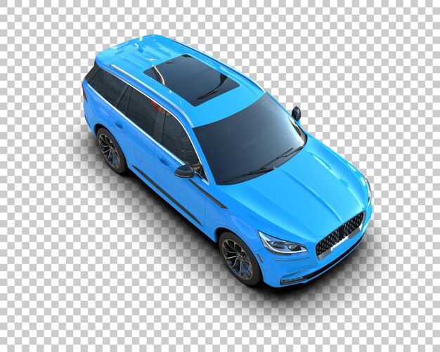 Un SUV moderno aislado en el fondo de una ilustración de renderización 3D