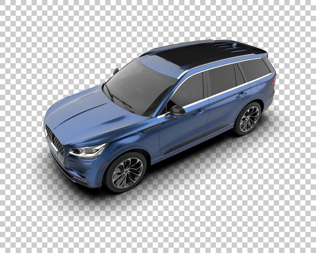 Un SUV moderno aislado en el fondo de una ilustración de renderización 3D