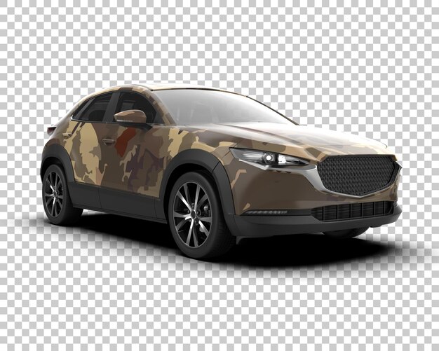 Un SUV moderno aislado en el fondo de una ilustración de renderización 3D