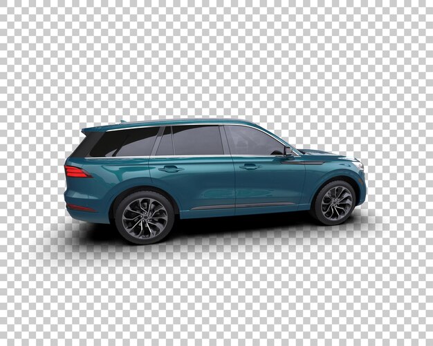 Un SUV moderno aislado en el fondo de una ilustración de renderización 3D