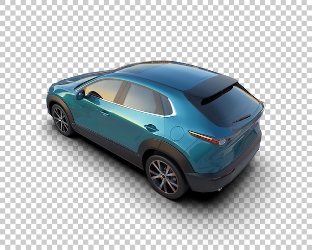 Un SUV moderno aislado en el fondo de una ilustración de renderización 3D