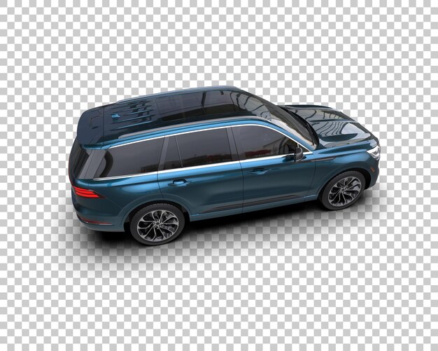 Un SUV moderno aislado en el fondo de una ilustración de renderización 3D