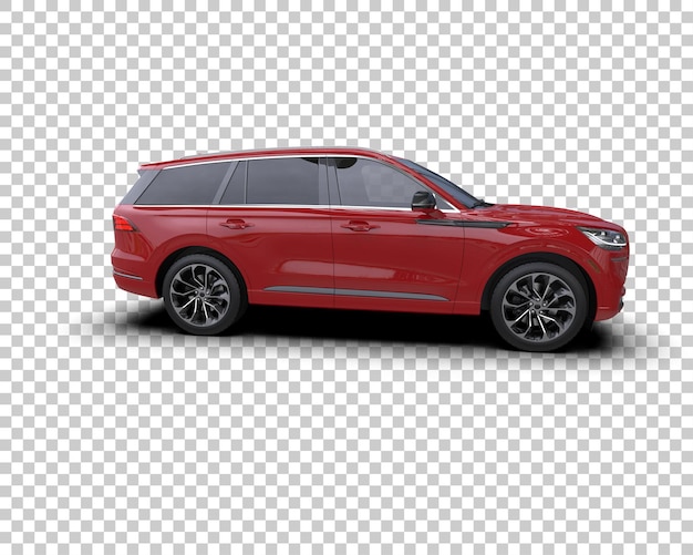 Un SUV moderno aislado en el fondo de una ilustración de renderización 3D