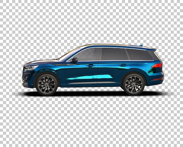 Un SUV moderno aislado en el fondo de una ilustración de renderización 3D