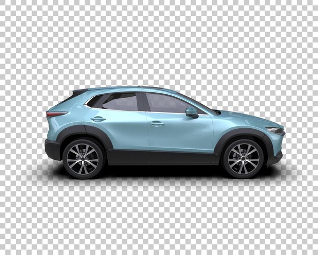 Un SUV moderno aislado en el fondo de una ilustración de renderización 3D