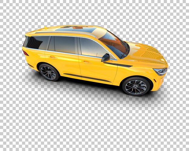 Un SUV moderno aislado en el fondo de una ilustración de renderización 3D