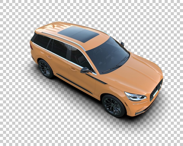 Un SUV moderno aislado en el fondo de una ilustración de renderización 3D