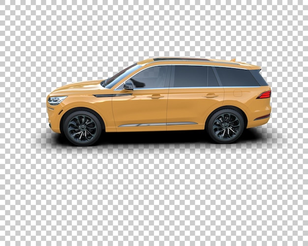 Un SUV moderno aislado en el fondo de una ilustración de renderización 3D