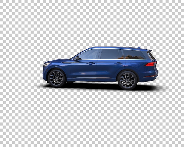 Un SUV moderno aislado en el fondo de una ilustración de renderización 3D