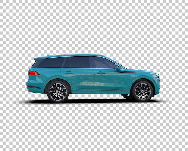 Un SUV moderno aislado en el fondo de una ilustración de renderización 3D
