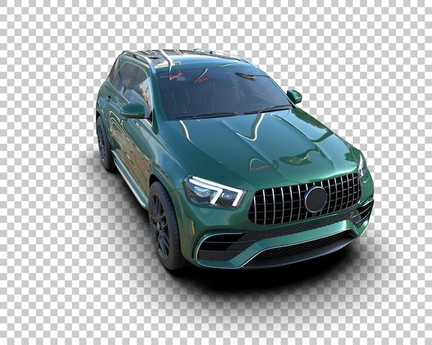 Un SUV moderno aislado en el fondo de una ilustración de renderización 3D