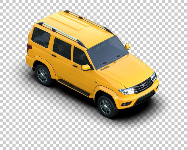 Un SUV moderno aislado en el fondo de una ilustración de renderización 3D
