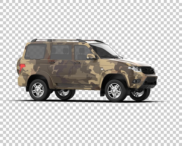 Un SUV moderno aislado en el fondo de una ilustración de renderización 3D
