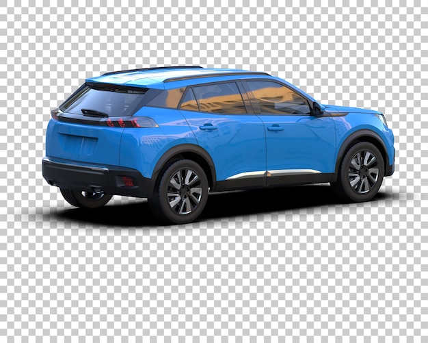 Un SUV moderno aislado en el fondo de una ilustración de renderización 3D