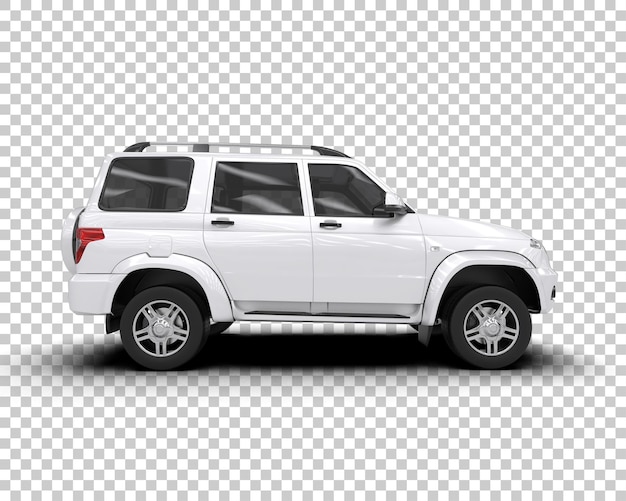 Un SUV moderno aislado en el fondo de una ilustración de renderización 3D