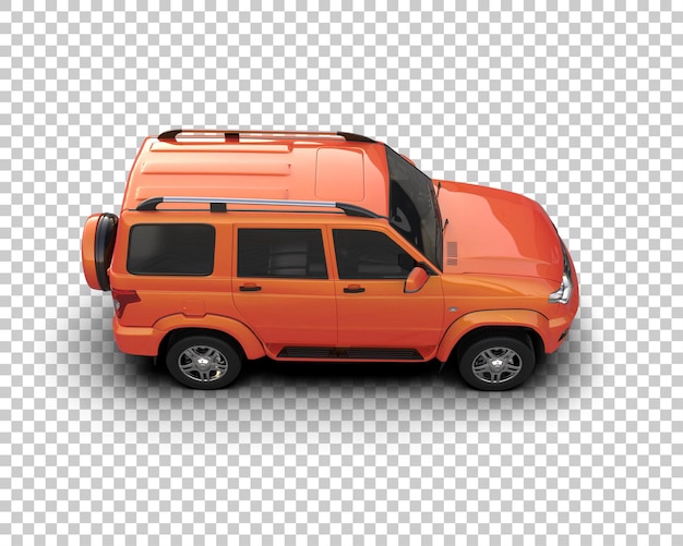 Un SUV moderno aislado en el fondo de una ilustración de renderización 3D