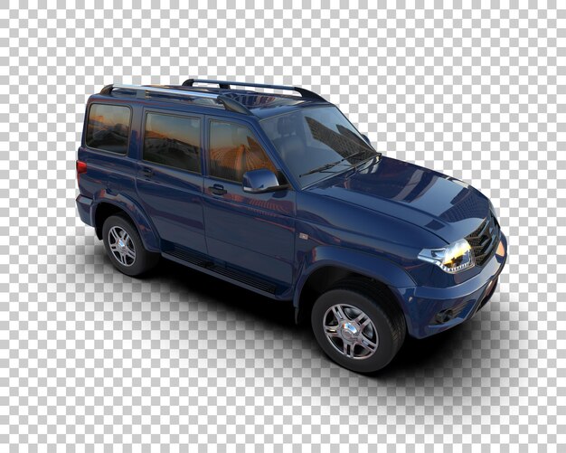 Un SUV moderno aislado en el fondo de una ilustración de renderización 3D