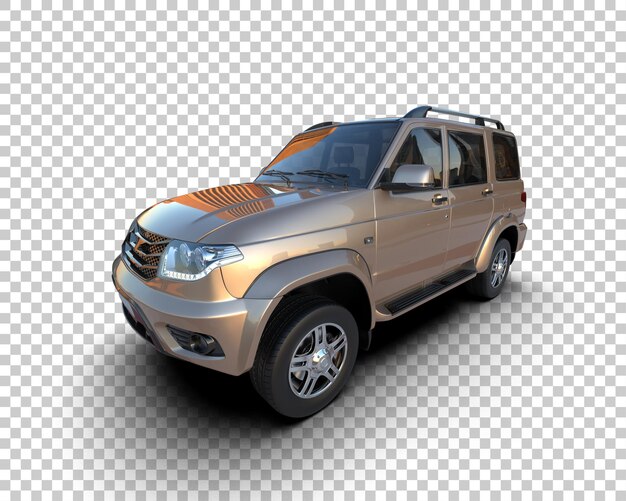 Un SUV moderno aislado en el fondo de una ilustración de renderización 3D