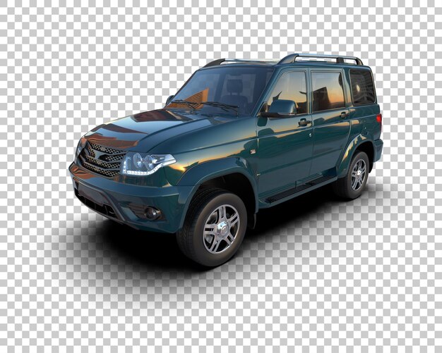 Un SUV moderno aislado en el fondo de una ilustración de renderización 3D