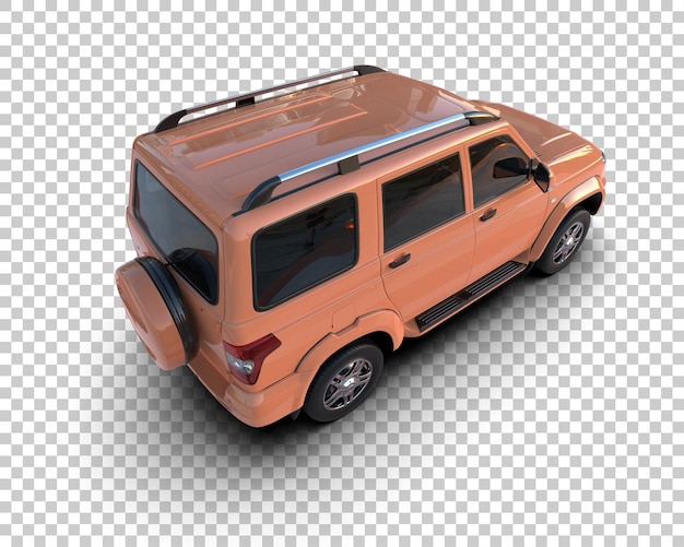 Un SUV moderno aislado en el fondo de una ilustración de renderización 3D