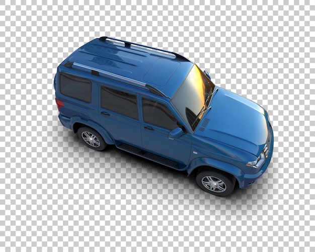 Un SUV moderno aislado en el fondo de una ilustración de renderización 3D
