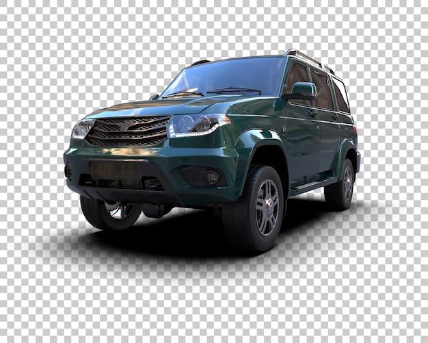 Un SUV moderno aislado en el fondo de una ilustración de renderización 3D