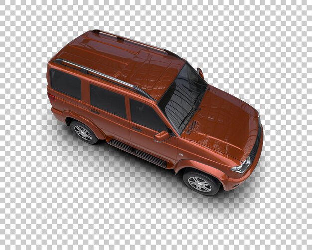 Un SUV moderno aislado en el fondo de una ilustración de renderización 3D
