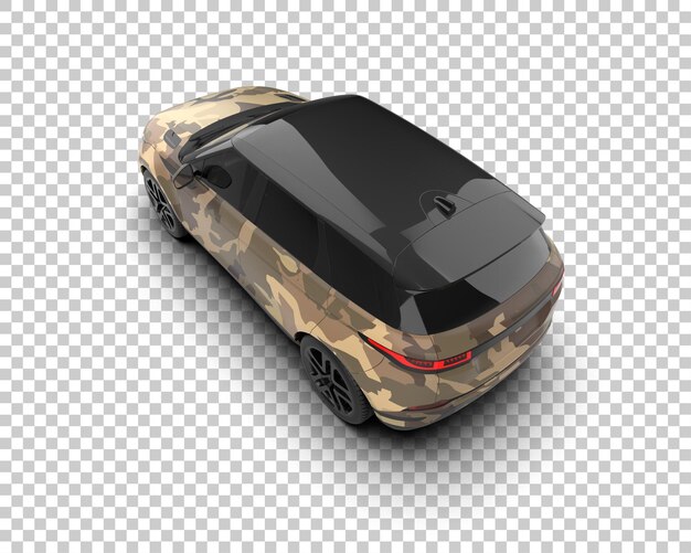 Un SUV moderno aislado en el fondo de una ilustración de renderización 3D