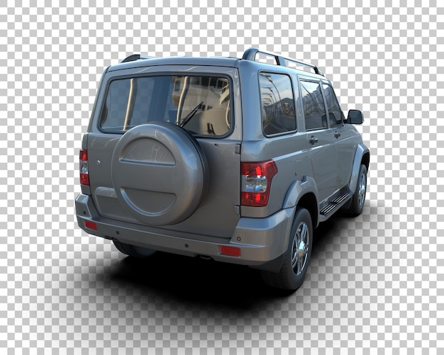 Un SUV moderno aislado en el fondo de una ilustración de renderización 3D