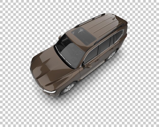 Un SUV moderno aislado en el fondo de una ilustración de renderización 3D