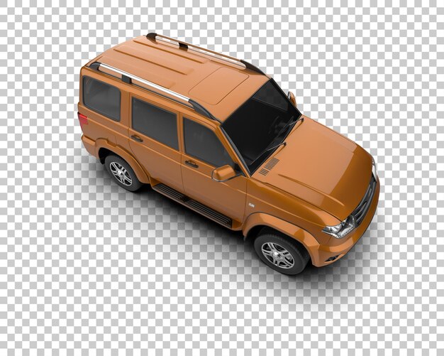 Un SUV moderno aislado en el fondo de una ilustración de renderización 3D