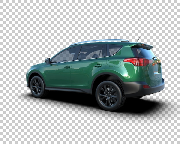 Un SUV moderno aislado en el fondo de una ilustración de renderización 3D